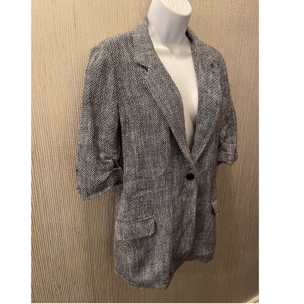 Elizabeth and James Black-White Soft Tweed Blazer